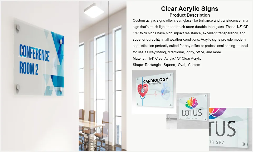 Clear Acrylic Signs