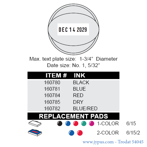 Customized 54045
Self Inking Date Stamp