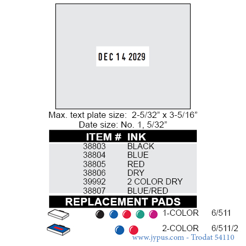 Customized 54110
Self Inking Date Stamp