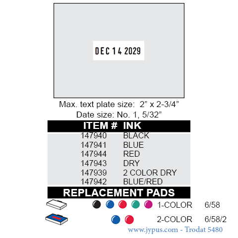 Customized 5480
Self Inking Date Stamp