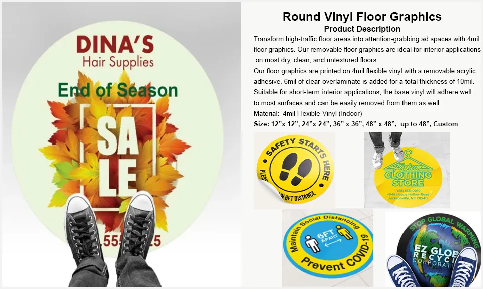Round Vinyl Floor Graphics