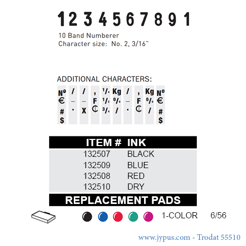 Trodat Professional 55510
Self Inking Number Stamp
