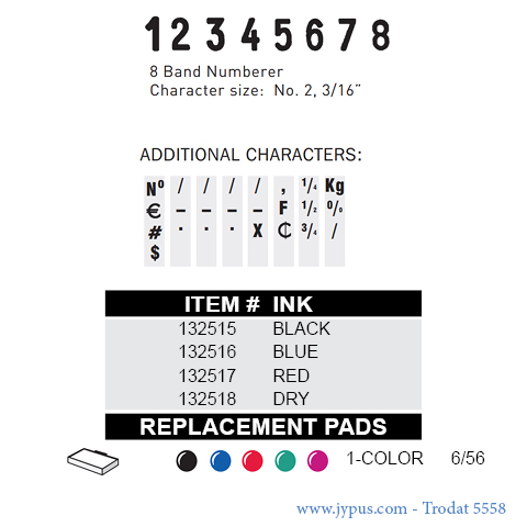 Trodat Professional 5558
Self Inking Number Stamp