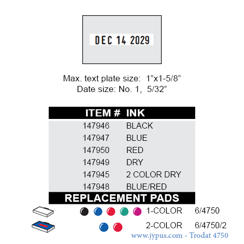 Customized Self Inking Date Stamp 4750