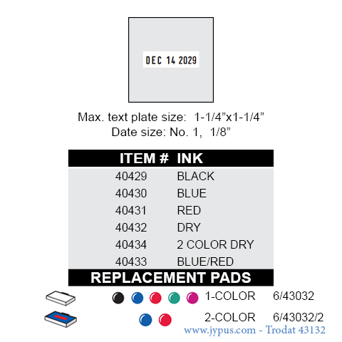 Customized Self Inking Date Stamp 43132