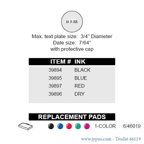 Customized Self Inking Date Stamp 46119