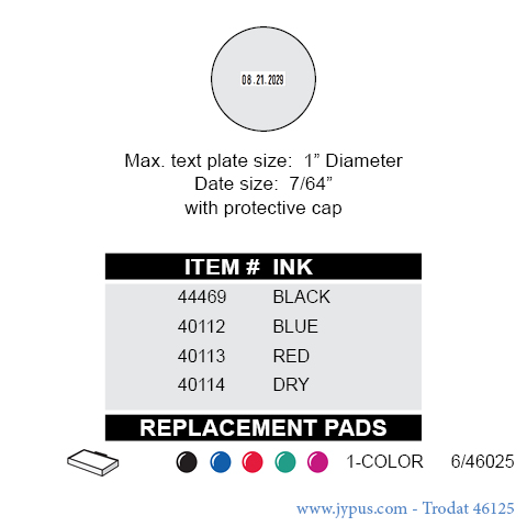 Customized Self Inking Date Stamp 46125