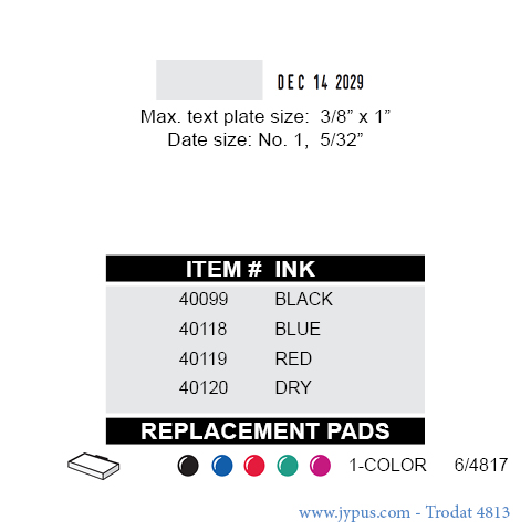 Customized Self Inking Date Stamp 4813