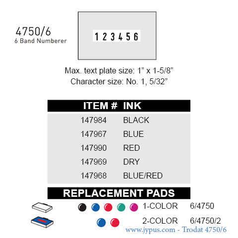 Customized Self Inking Number Stamp 4750-6