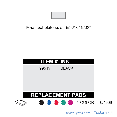 Customized Trodat Self Inking Text Stamp 4908