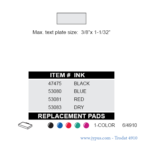 Customized Trodat Self Inking Text Stamp 4910