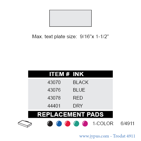 Customized Trodat Self Inking Text Stamp 4911