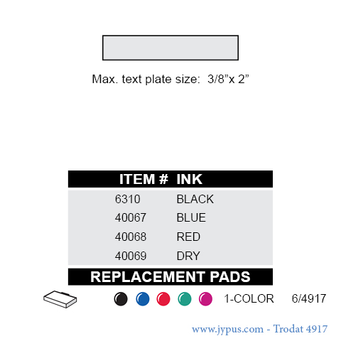 Customized Trodat Self Inking Text Stamp 4917