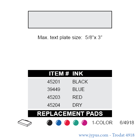Customized Trodat Self Inking Text Stamp 4918
