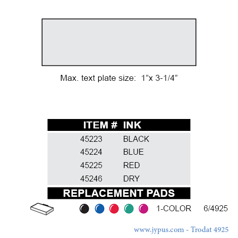 Customized Trodat Self Inking Text Stamp 4925