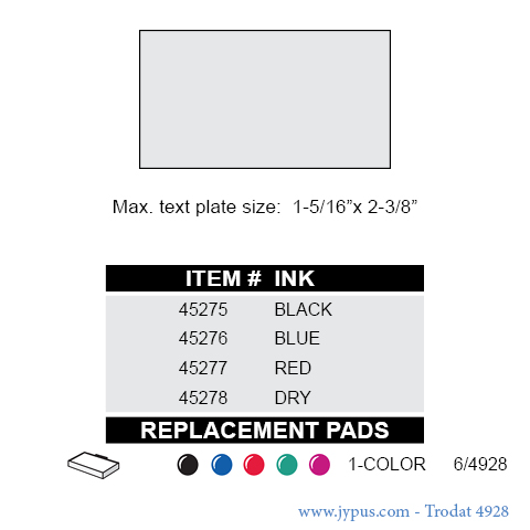 Customized Trodat Self Inking Text Stamp 4928