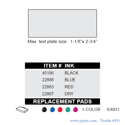 Customized Trodat Self Inking Text Stamp 4931
